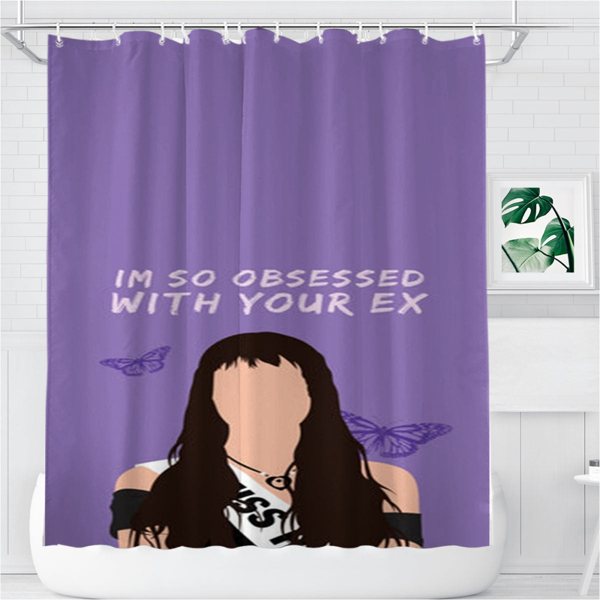 Obsessed With Your Ex Bathroom Shower Curtain Fabric Waterproof | 66 X 72 Inch