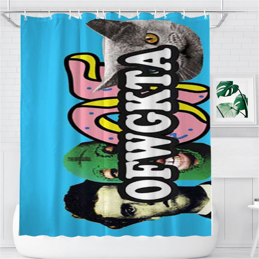 Personalized Odd Future Blue With Logos Shower Curtain Farmhouse Bathroom Decor