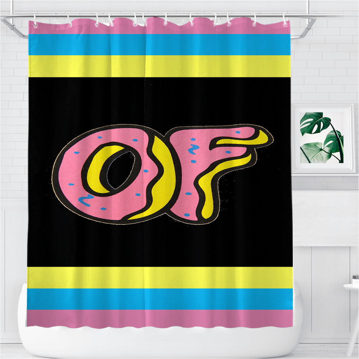 Odd Future Doughnuts Golf Wang Bathroom Shower Curtain Fabric Waterproof | 66 X 72 Inch