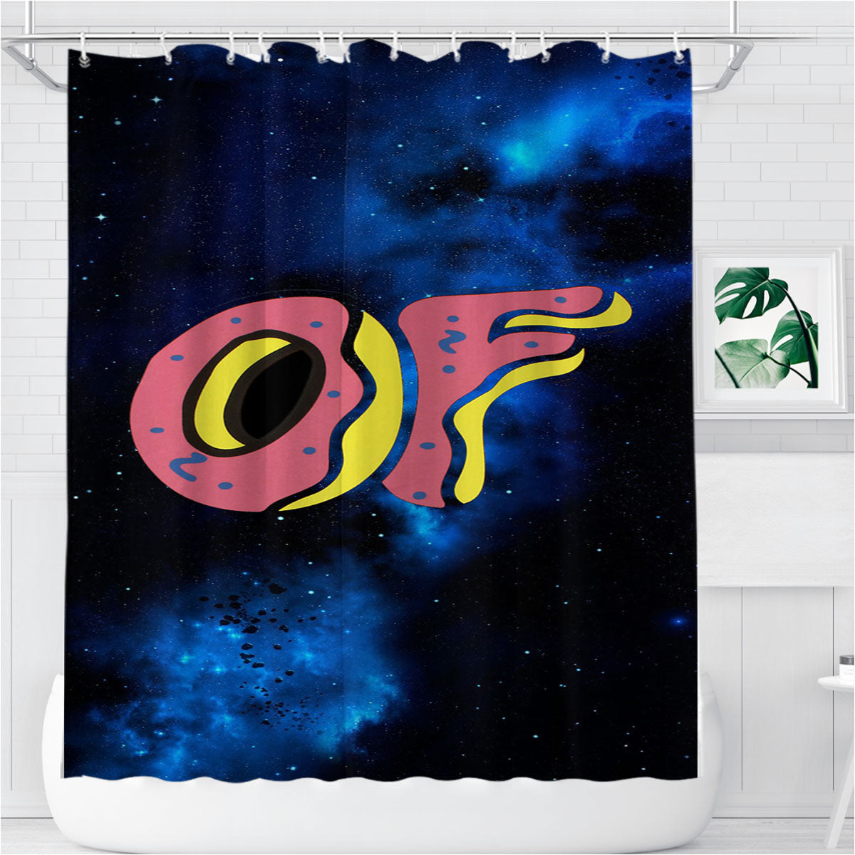 Odd Future In Galaxy Nebula Bathroom Shower Curtain Fabric Waterproof | 66 X 72 Inch