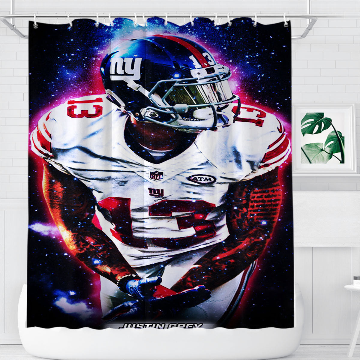 Odell Beckham Jr Bathroom Shower Curtain Fabric Waterproof | 66 X 72 Inch
