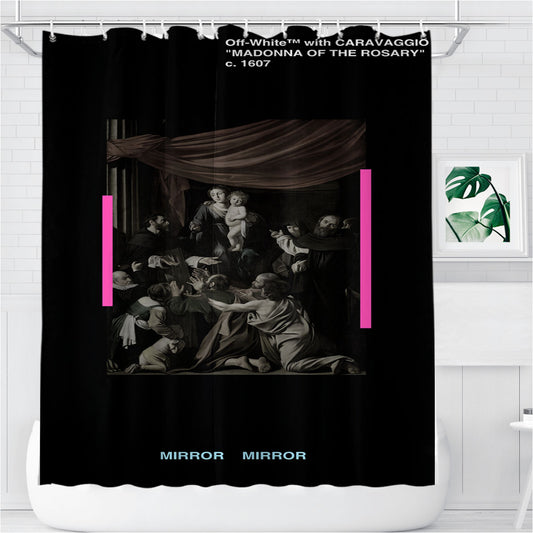 Personalized Off-White Caravaggio Madona Shower Curtain Farmhouse Bathroom Decor