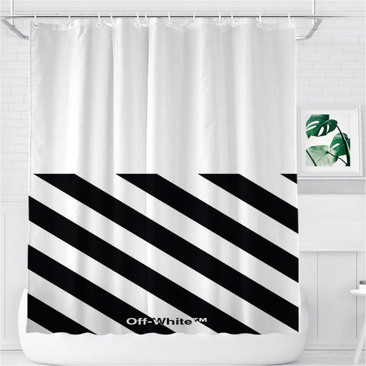 Personalized Off White Shower Curtain Farmhouse Bathroom Decor