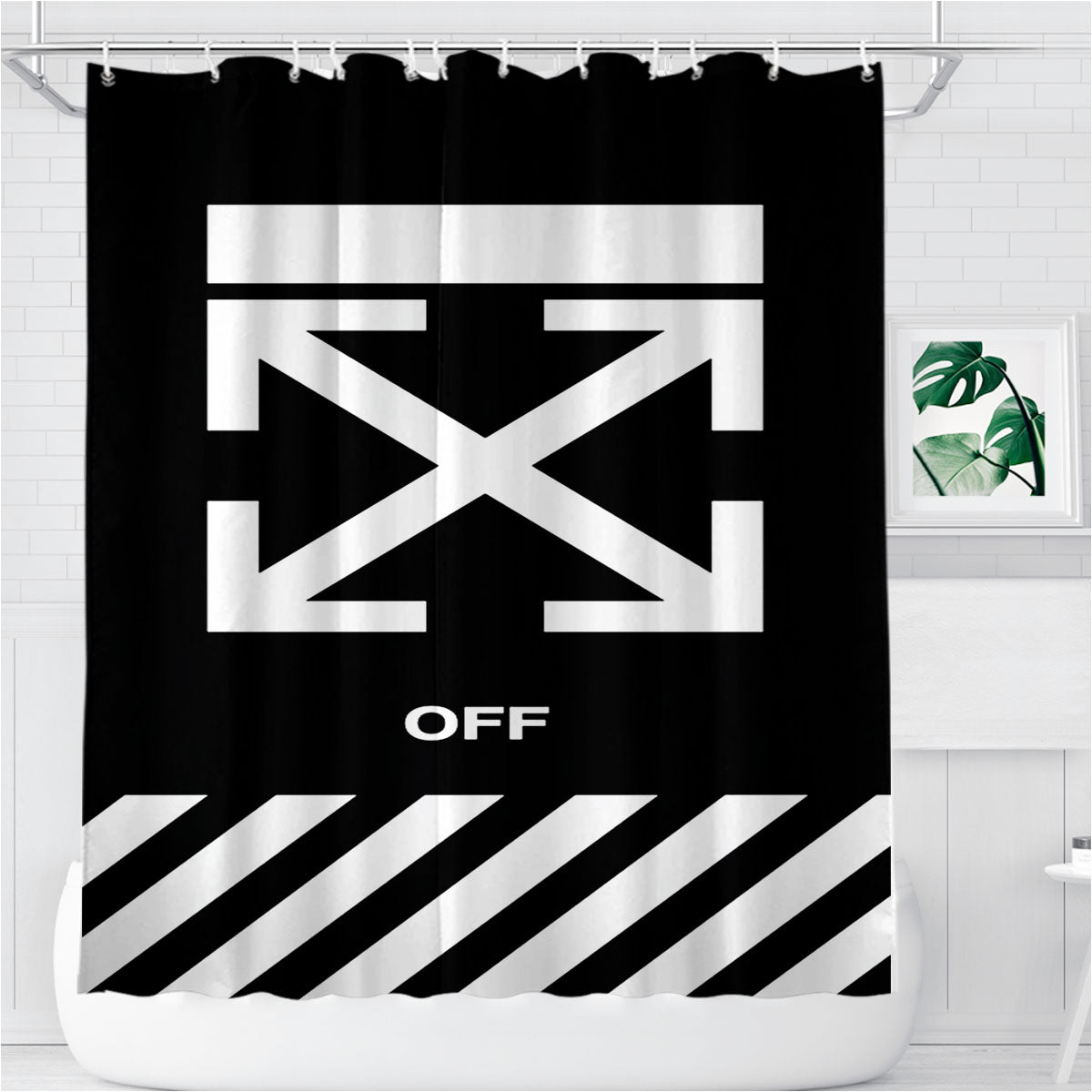 Off White 4 Bathroom Shower Curtain Fabric Waterproof | 66 X 72 Inch
