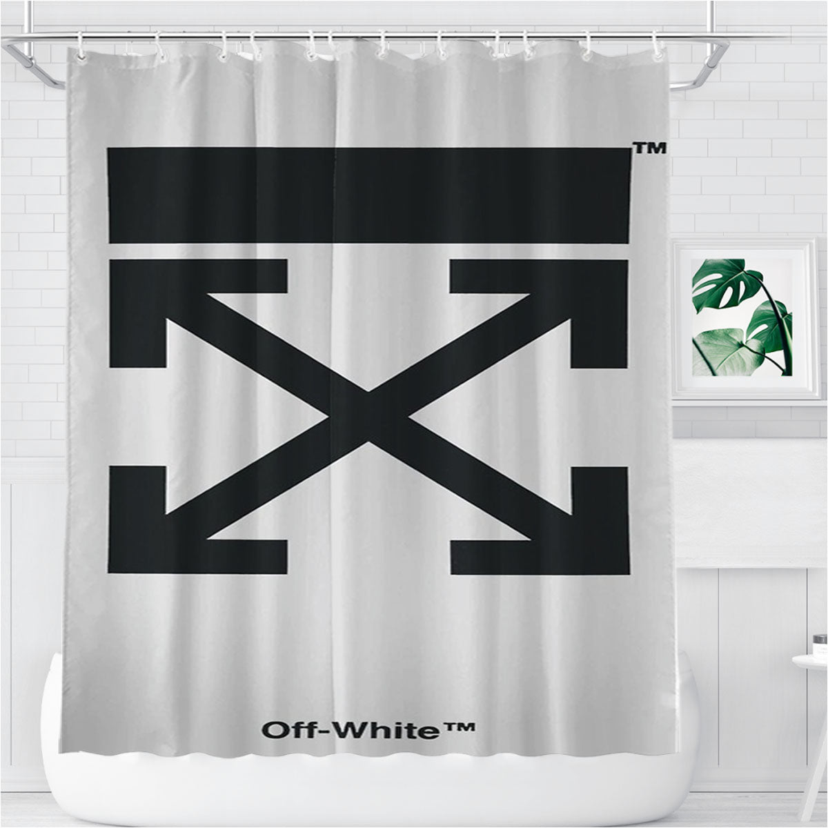 Off White 5 Bathroom Shower Curtain Fabric Waterproof | 66 X 72 Inch