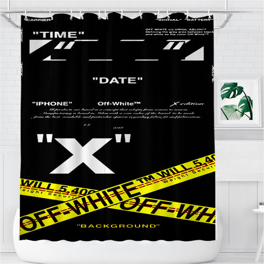 Personalized Off White Abloh Virgil Shower Curtain Farmhouse Bathroom Decor