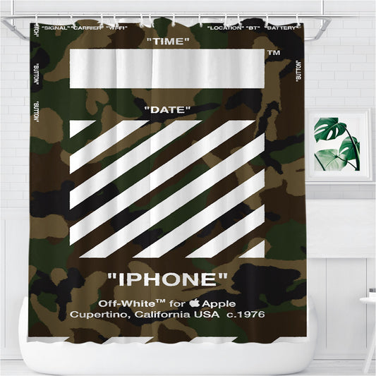 Personalized Off White Army 1 Shower Curtain Farmhouse Bathroom Decor