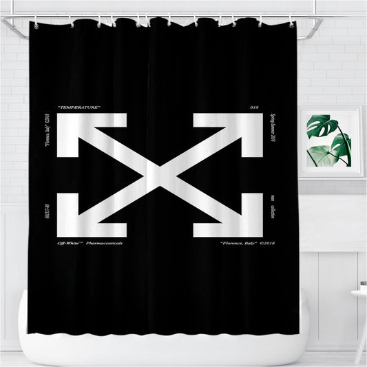 Personalized Off White Arrows Temperature Shower Curtain Farmhouse Bathroom Decor