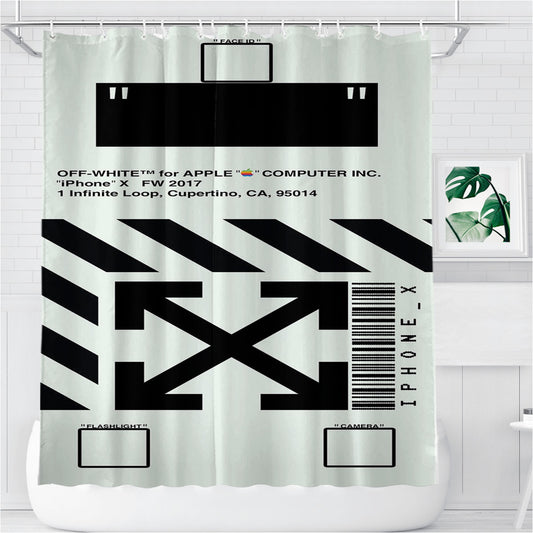Personalized Off White Box Design Stripe Arrow Shower Curtain Farmhouse Bathroom Decor