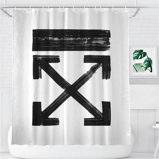 Personalized Off White Brushed Arrows Shower Curtain Farmhouse Bathroom Decor
