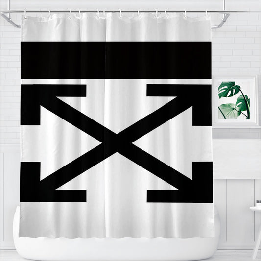 Personalized Off White Diagnosal Shower Curtain Farmhouse Bathroom Decor