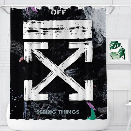 Personalized Off White Galaxy Brushed Shower Curtain Farmhouse Bathroom Decor