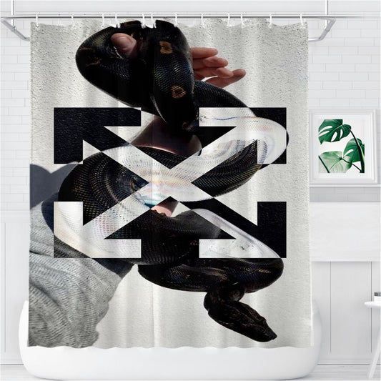 Personalized Off White Hand Of Snake Shower Curtain Farmhouse Bathroom Decor