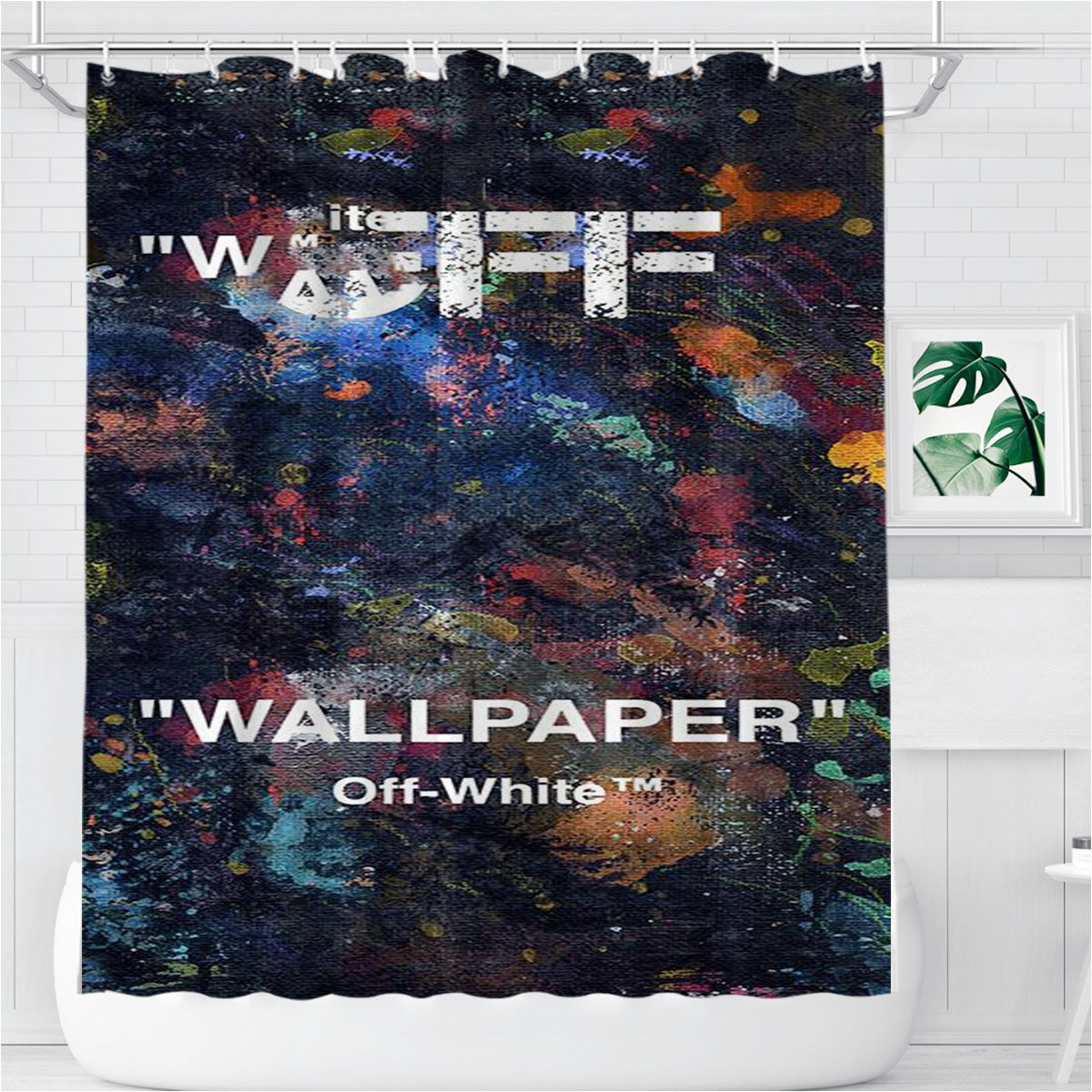 Off White Hypebeast Bathroom Shower Curtain Fabric Waterproof | 66 X 72 Inch