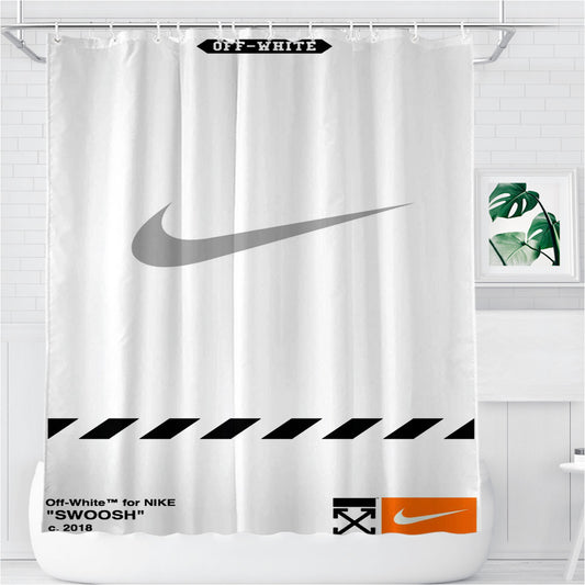 Personalized Off White Nike Shower Curtain Farmhouse Bathroom Decor
