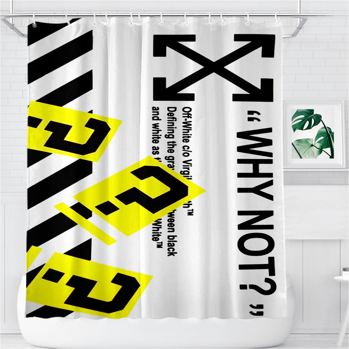 Off White Wallpaper Why Not Bathroom Shower Curtain Fabric Waterproof | 66 X 72 Inch