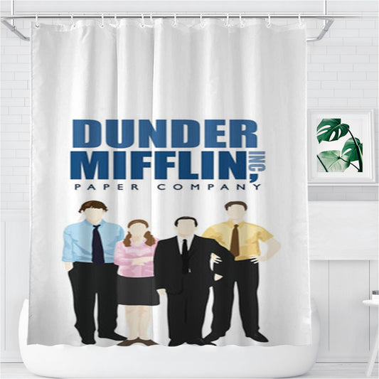 Personalized Office Cartoon - Dunder Mifflin Shower Curtain Farmhouse Bathroom Decor