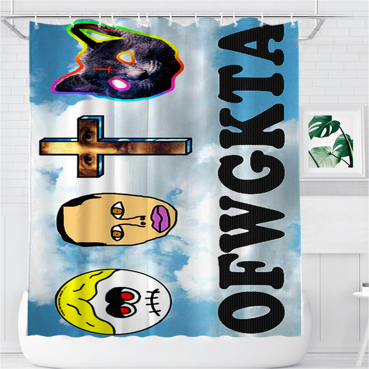 Ofwgkta Golf Wang Taylor The Creator Bathroom Shower Curtain Fabric Waterproof | 66 X 72 Inch