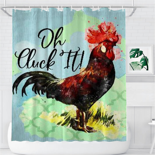 Oh, Cluck It Bathroom Shower Curtain Fabric Waterproof