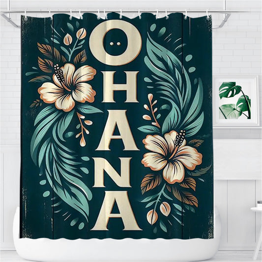 Ohana Bathroom Shower Curtain Fabric Waterproof