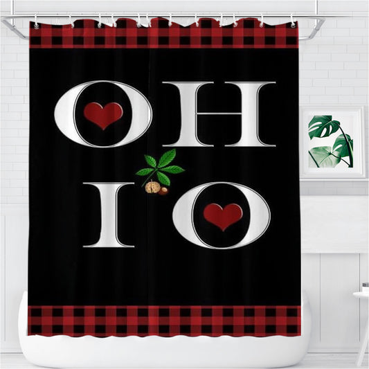 Ohio Bathroom Shower Curtain Fabric Waterproof