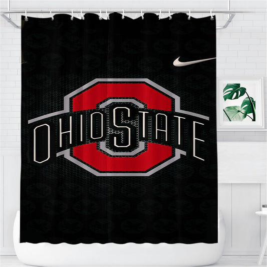 Ohio State Buckeyes 987 Bathroom Shower Curtain Fabric Waterproof | 66 X 72 Inch