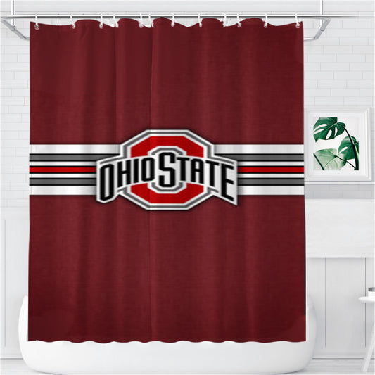 Ohio State Buckeyes University Bathroom Shower Curtain Fabric Waterproof | 66 X 72 Inch
