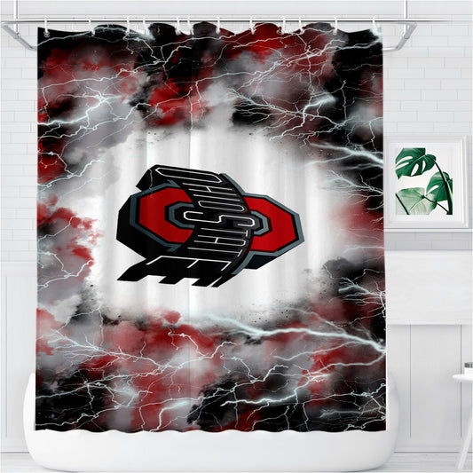 Ohio State Football Logo Bathroom Shower Curtain Fabric Waterproof | 66 X 72 Inch