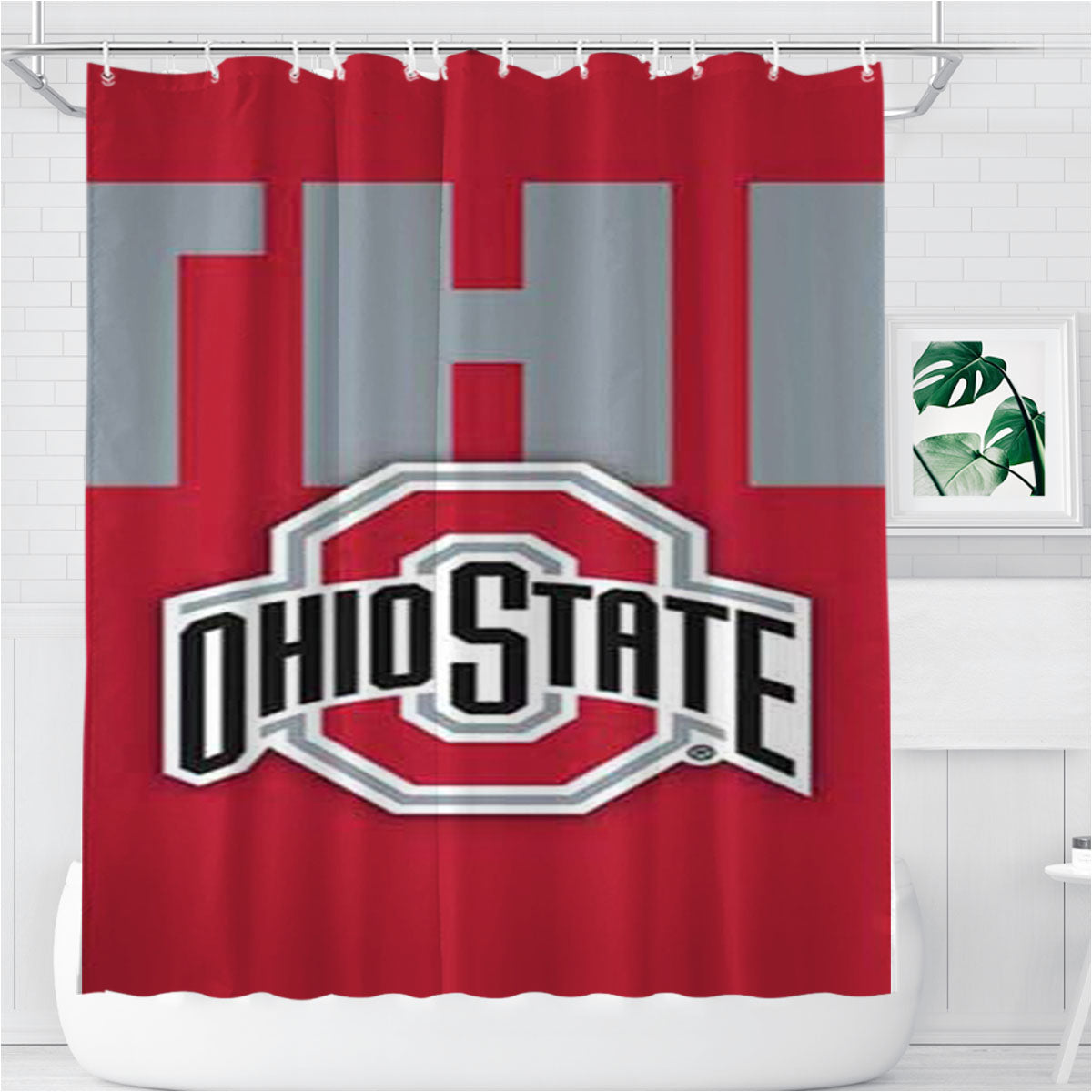 Ohio State The Bathroom Shower Curtain Fabric Waterproof | 66 X 72 Inch