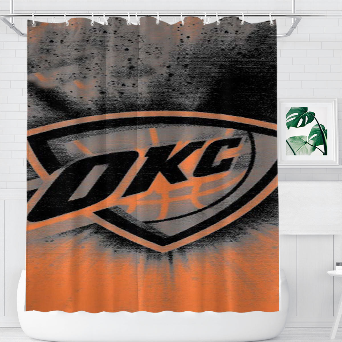 Oklahoma City Thunder Large Bathroom Shower Curtain Fabric Waterproof | 66 X 72 Inch