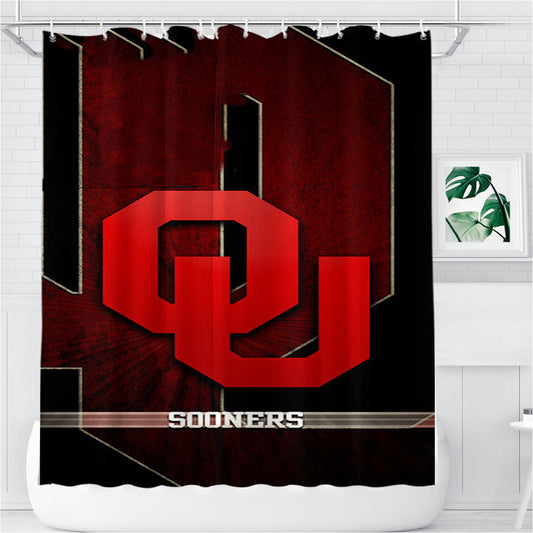 Oklahoma Sooners 4 Bathroom Shower Curtain Fabric Waterproof | 66 X 72 Inch