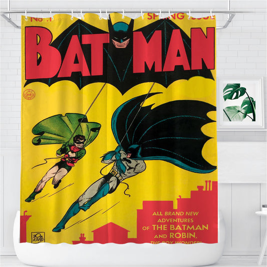 Personalized Old Batman Comic Shower Curtain Farmhouse Bathroom Decor