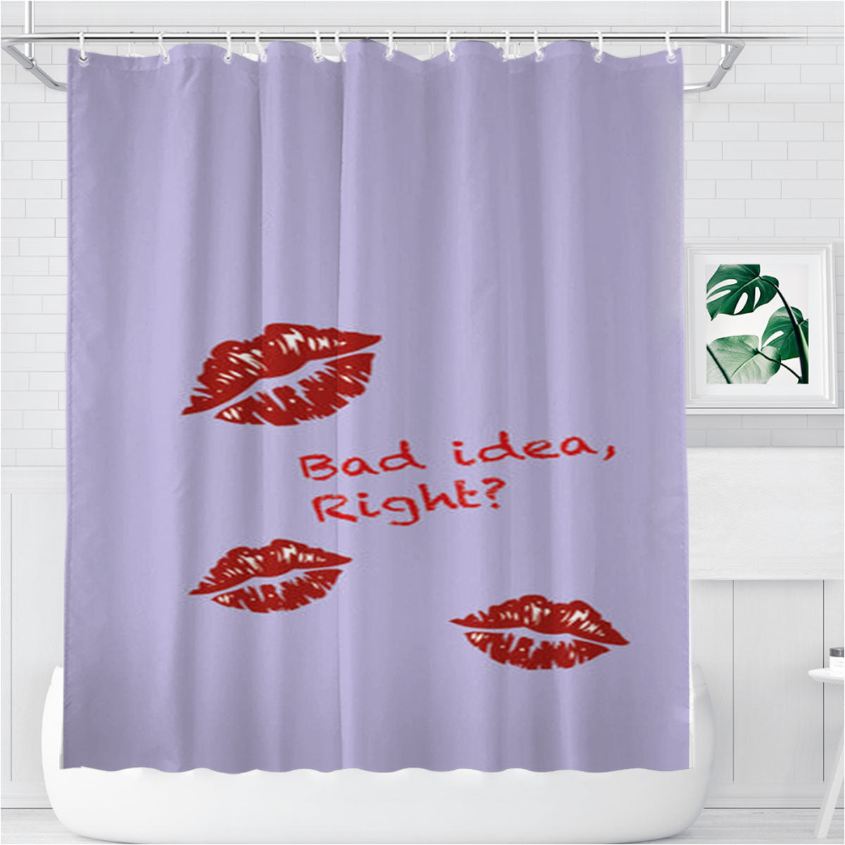 Olivia Rodrigo Bad Idea Right Bathroom Shower Curtain Fabric Waterproof | 66 X 72 Inch