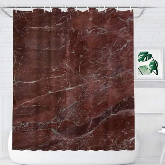 Personalized Olympia Red Marble Texture Shower Curtain Farmhouse Bathroom Decor