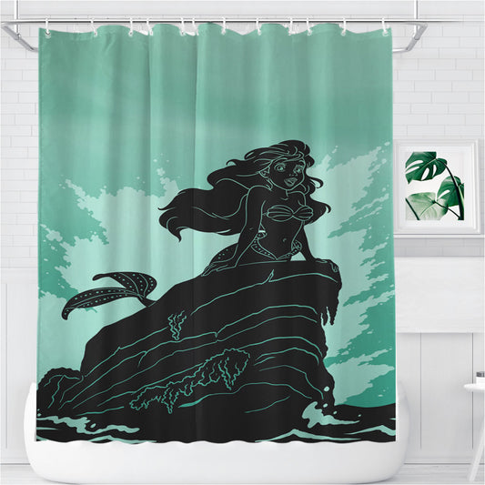 Personalized Onceupon A Time Little Mermaid Shower Curtain Farmhouse Bathroom Decor