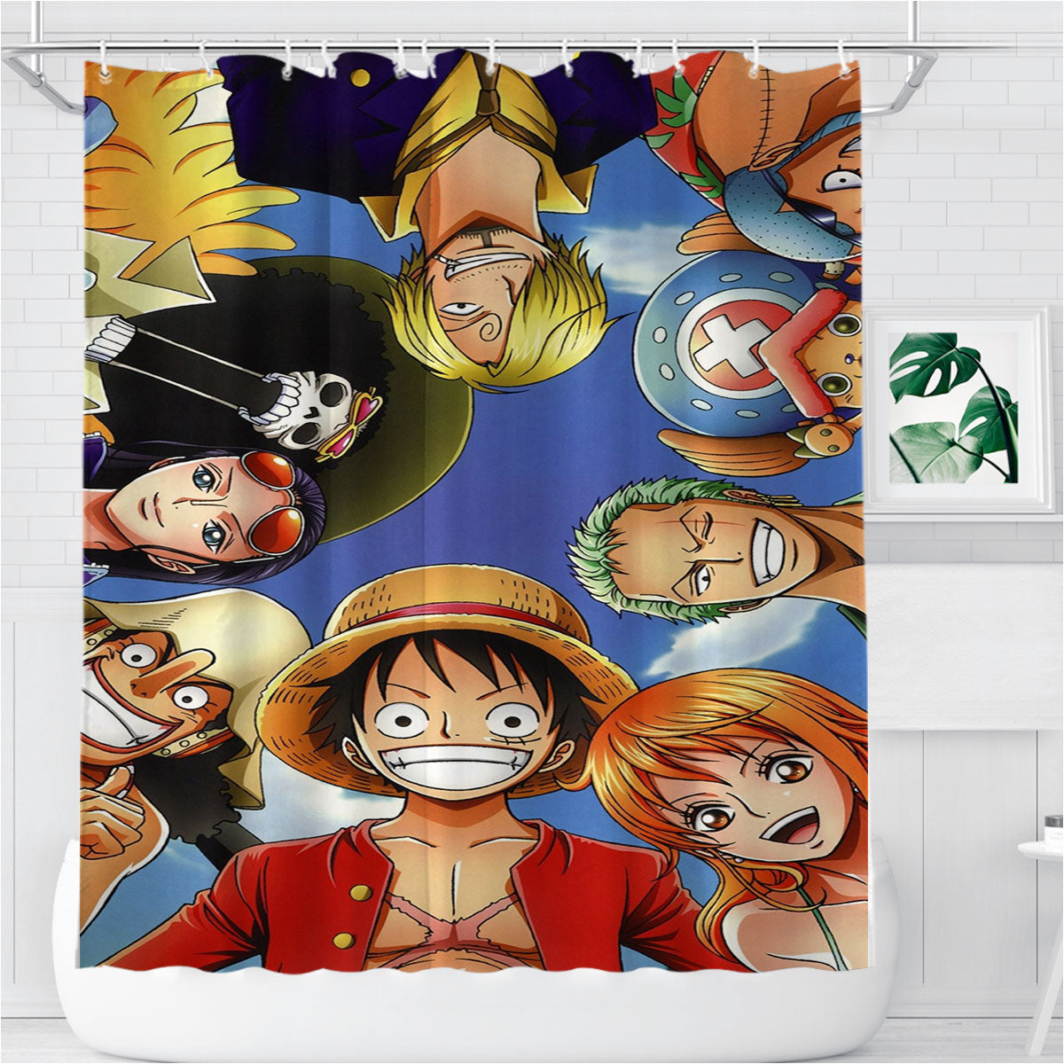 One Piece All Bathroom Shower Curtain Fabric Waterproof | 66 X 72 Inch