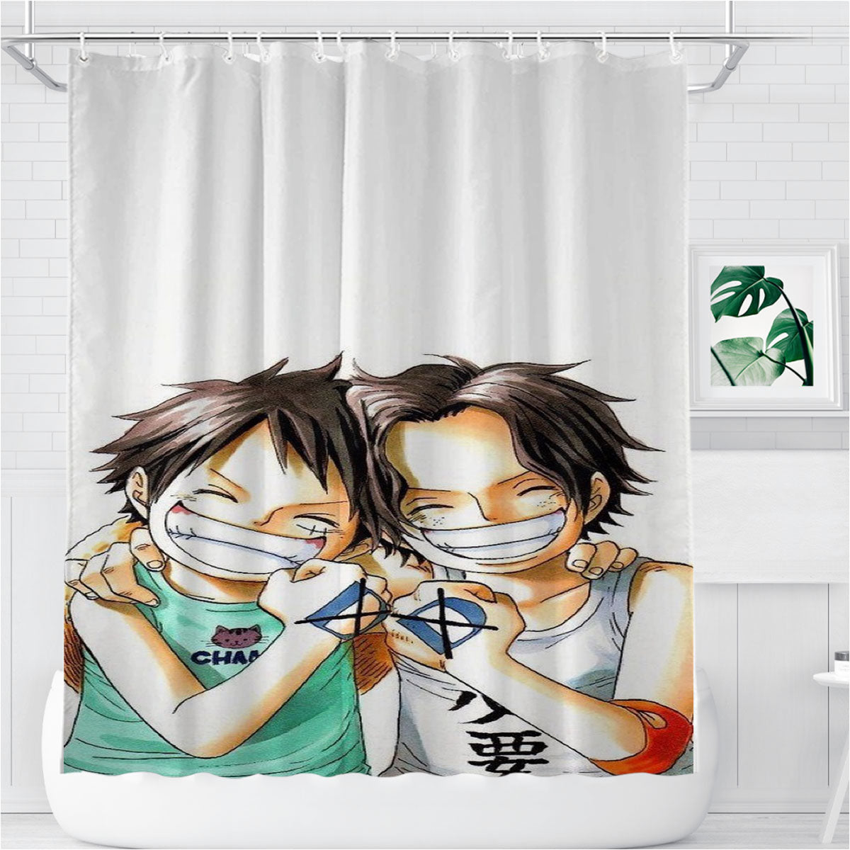 One Piece D. Brother Bathroom Shower Curtain Fabric Waterproof | 66 X 72 Inch