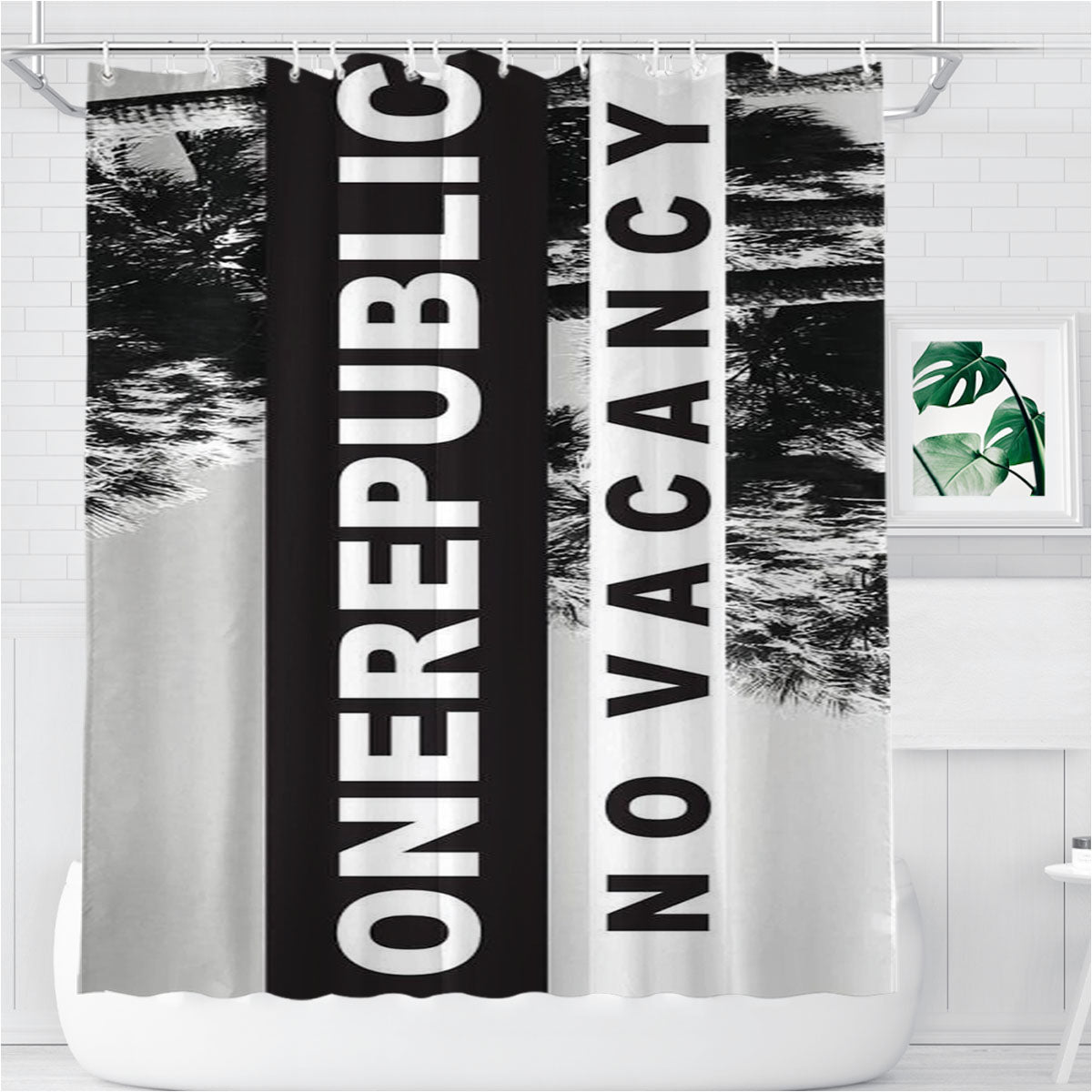 One Republic No Vacancy Bathroom Shower Curtain Fabric Waterproof | 66 X 72 Inch