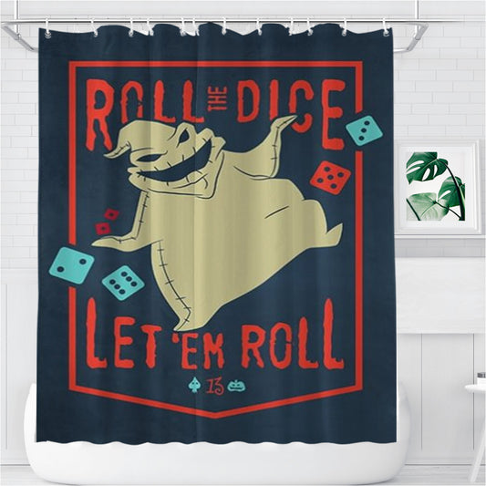 Personalized Oogie Boogie Roll The Dice Shower Curtain Farmhouse Bathroom Decor