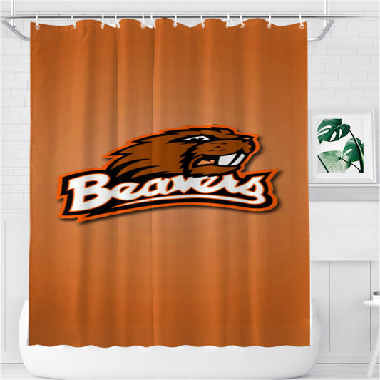 Personalized Oregon State Beavers Wallpaper Shower Curtain Farmhouse Bathroom Decor