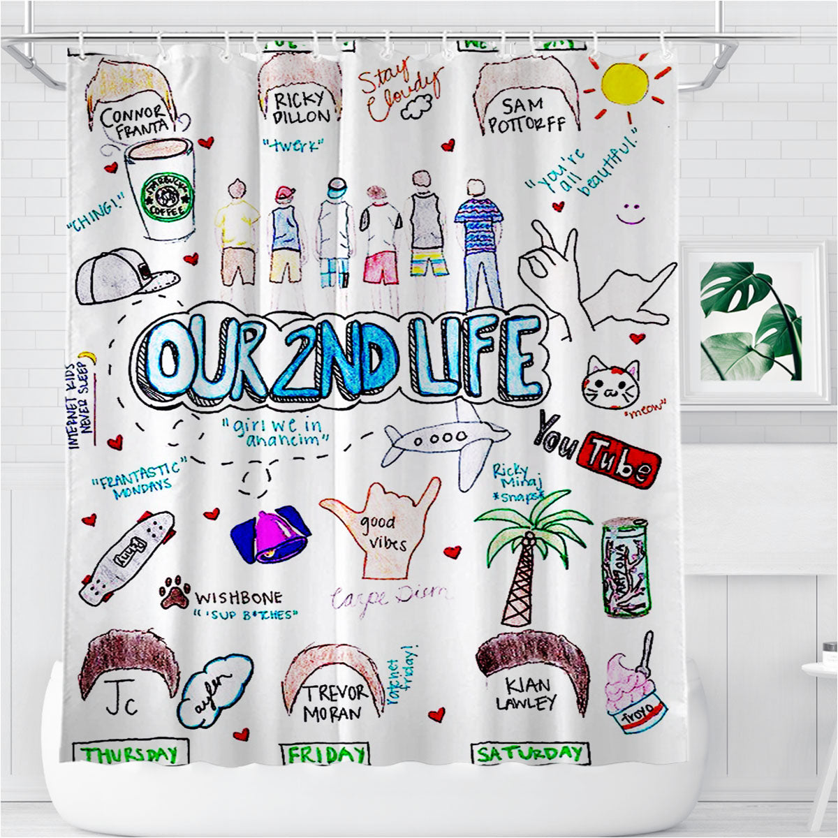 Our Nd Li Bathroom Shower Curtain Fabric Waterproof | 66 X 72 Inch