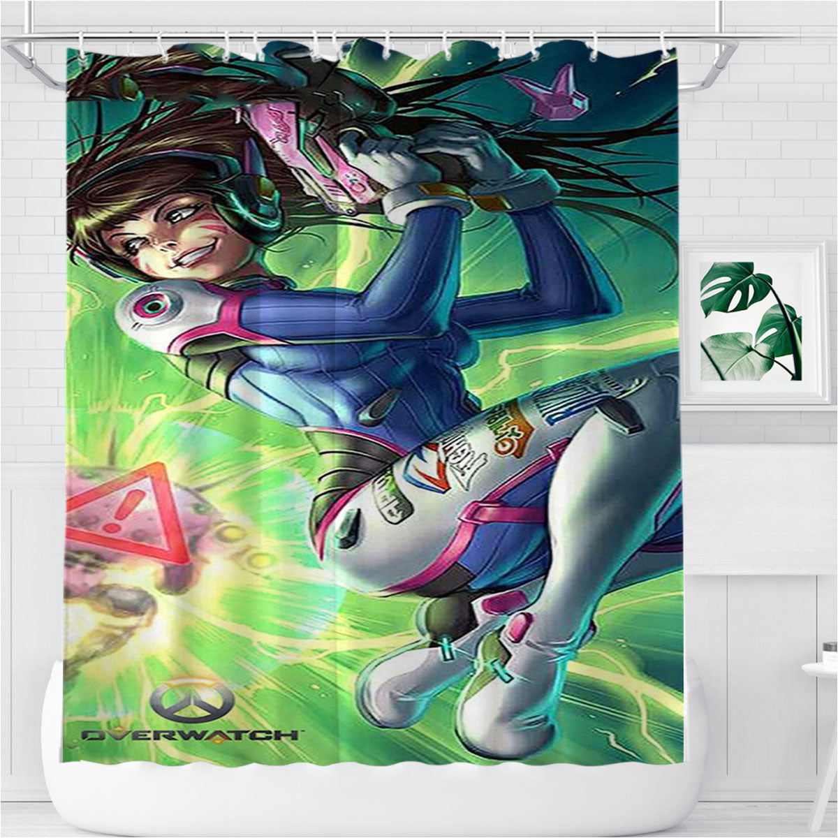 Overwatch D.Va Bathroom Shower Curtain Fabric Waterproof | 66 X 72 Inch