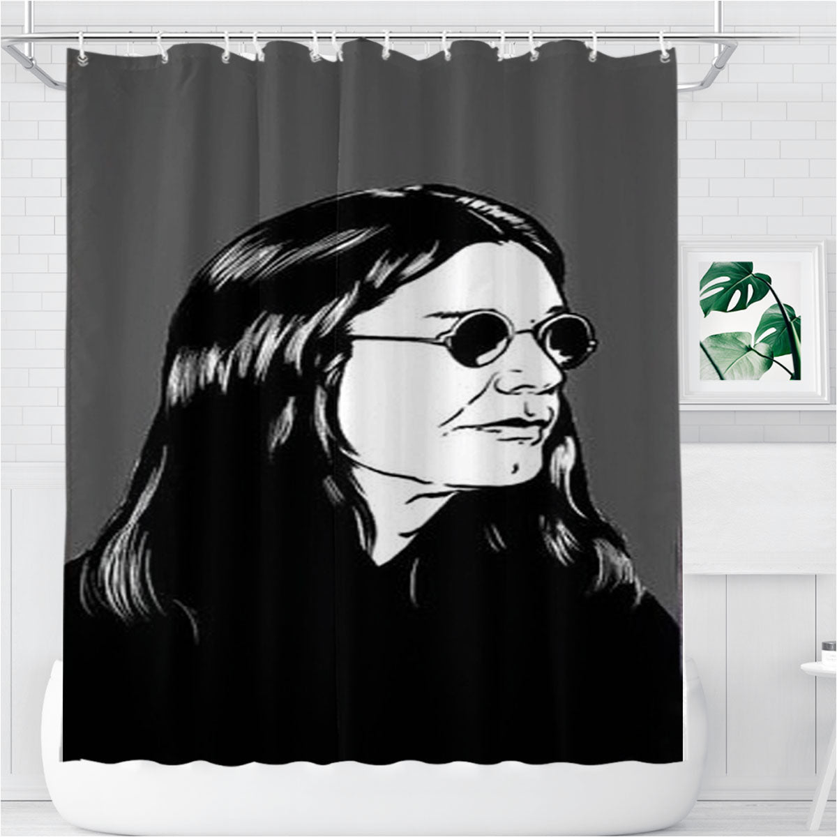 Ozzy Osbourne Bathroom Shower Curtain Fabric Waterproof | 66 X 72 Inch