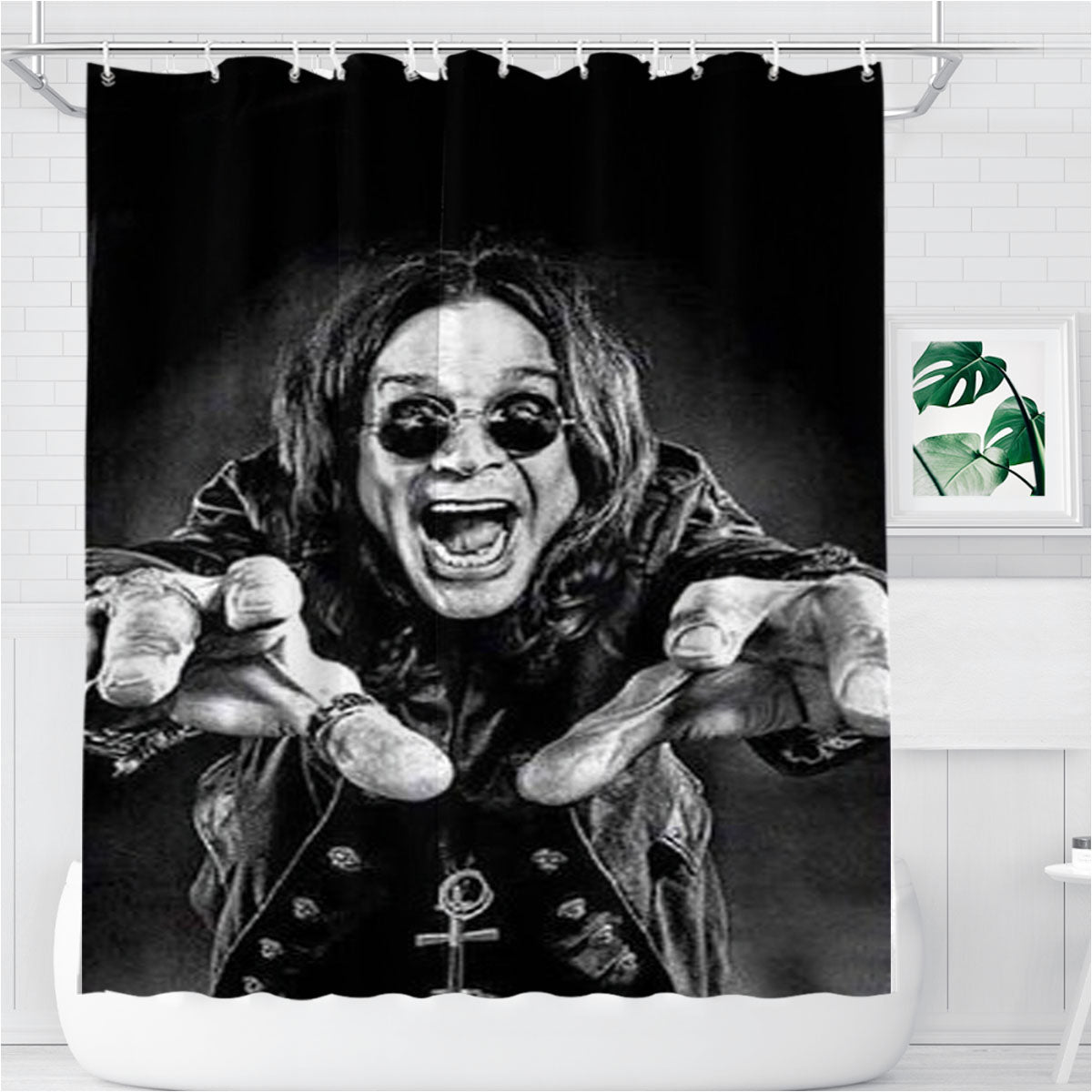Ozzy Osbourne Black Sabbath Bathroom Shower Curtain Fabric Waterproof | 66 X 72 Inch
