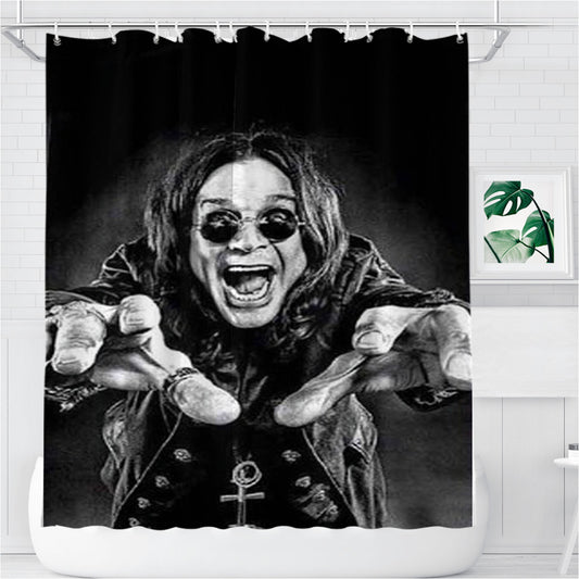 Personalized Ozzy Osbourne Black Sabbath Shower Curtain Farmhouse Bathroom Decor