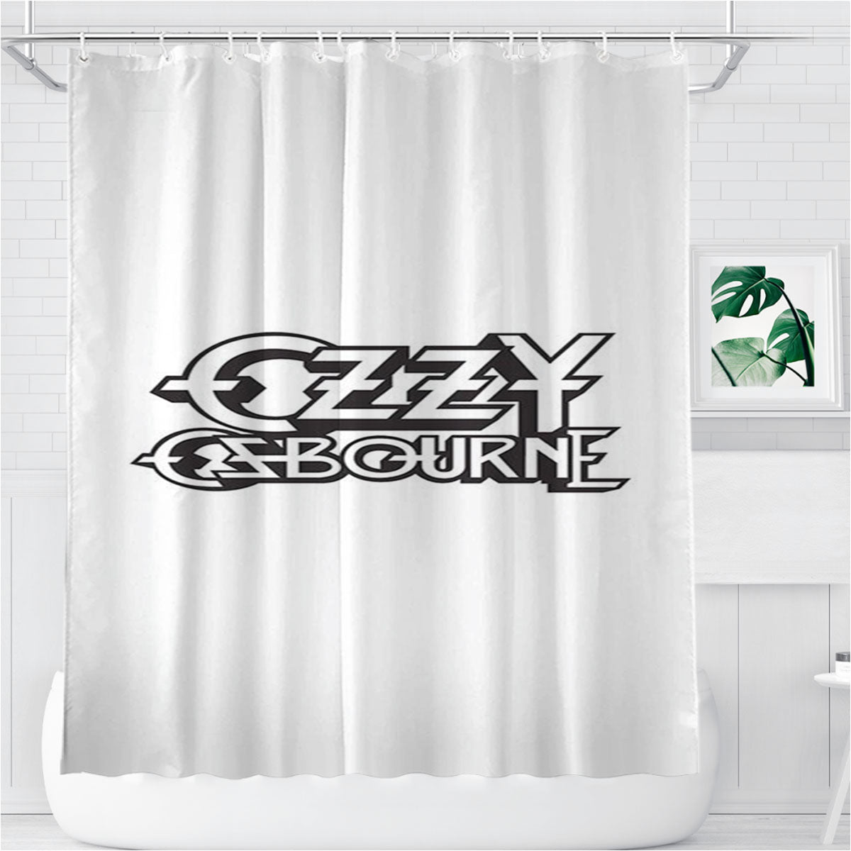 Ozzy Osbourne White Bathroom Shower Curtain Fabric Waterproof | 66 X 72 Inch