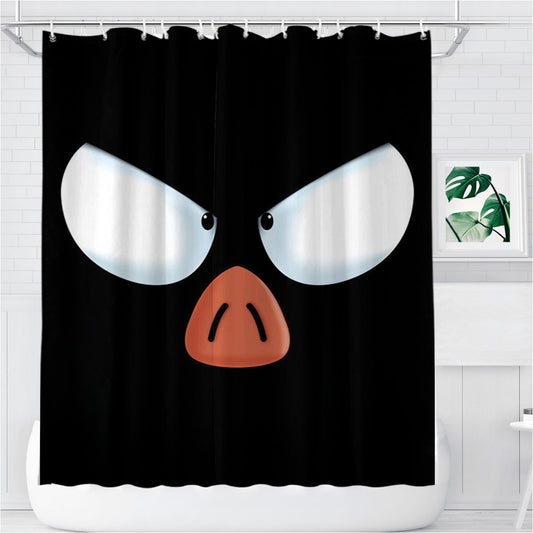 Personalized P Chan Angry Eyes Shower Curtain Farmhouse Bathroom Decor
