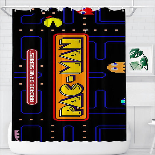 Personalized Pac Man Arcade Game Series Shower Curtain Farmhouse Bathroom Decor