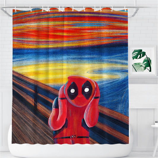 Personalized Painting Deadpool Scream Shower Curtain Farmhouse Bathroom Decor