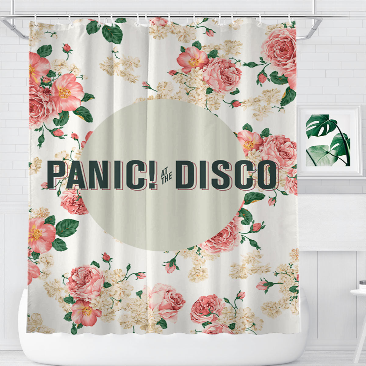 Panic At The Disco Flowers Bathroom Shower Curtain Fabric Waterproof | 66 X 72 Inch